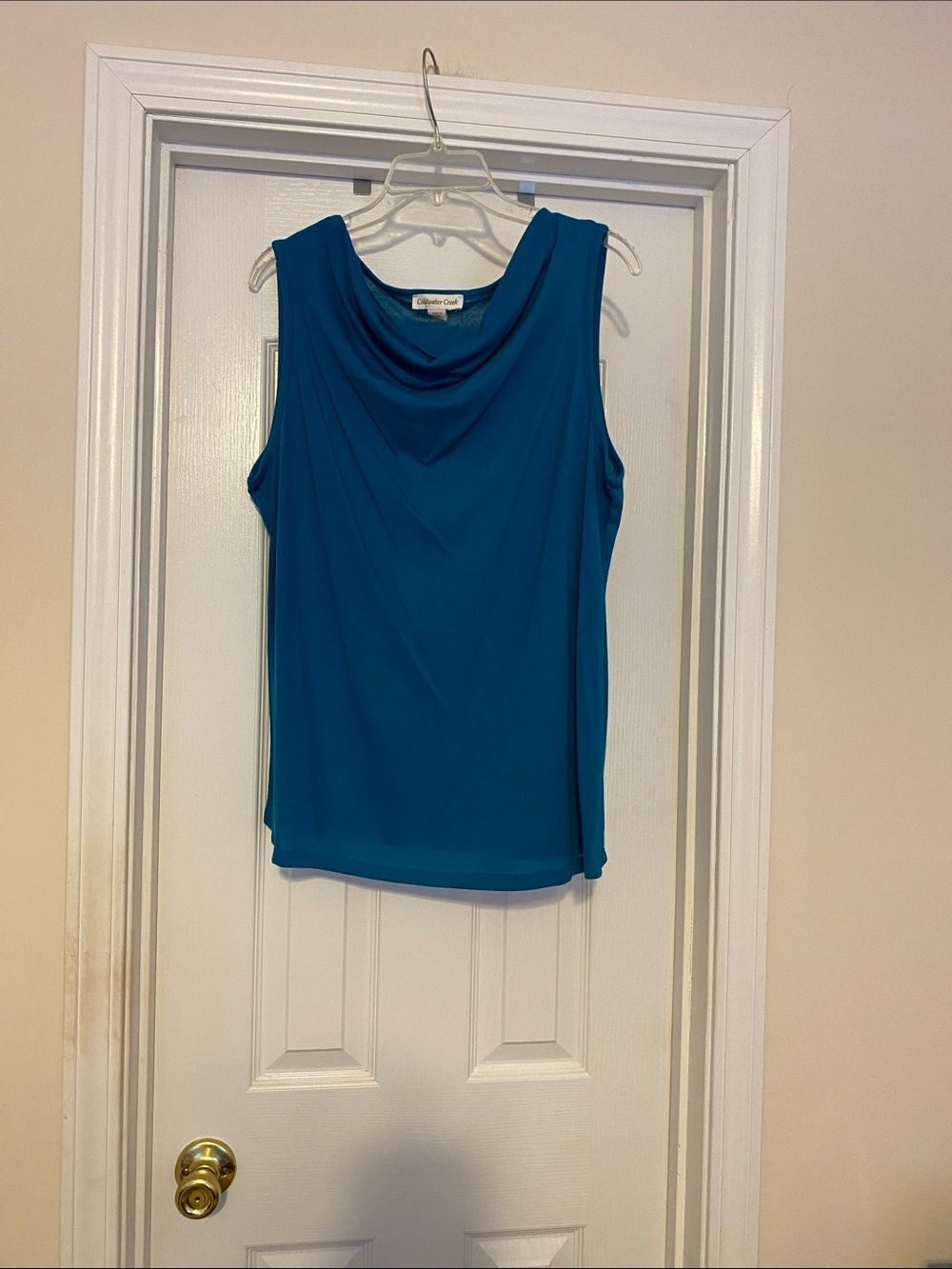 Coldwater Creek Teal Sleeveless Cowl Neck Camisole‎ size Large